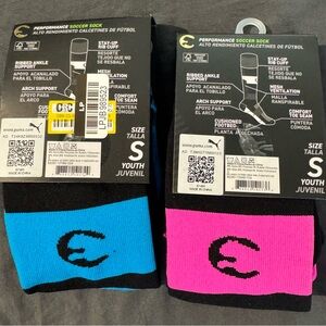Performance Soccer Socks - Blue & Pink Pair(2-Packs/2-Pair Per Pack)